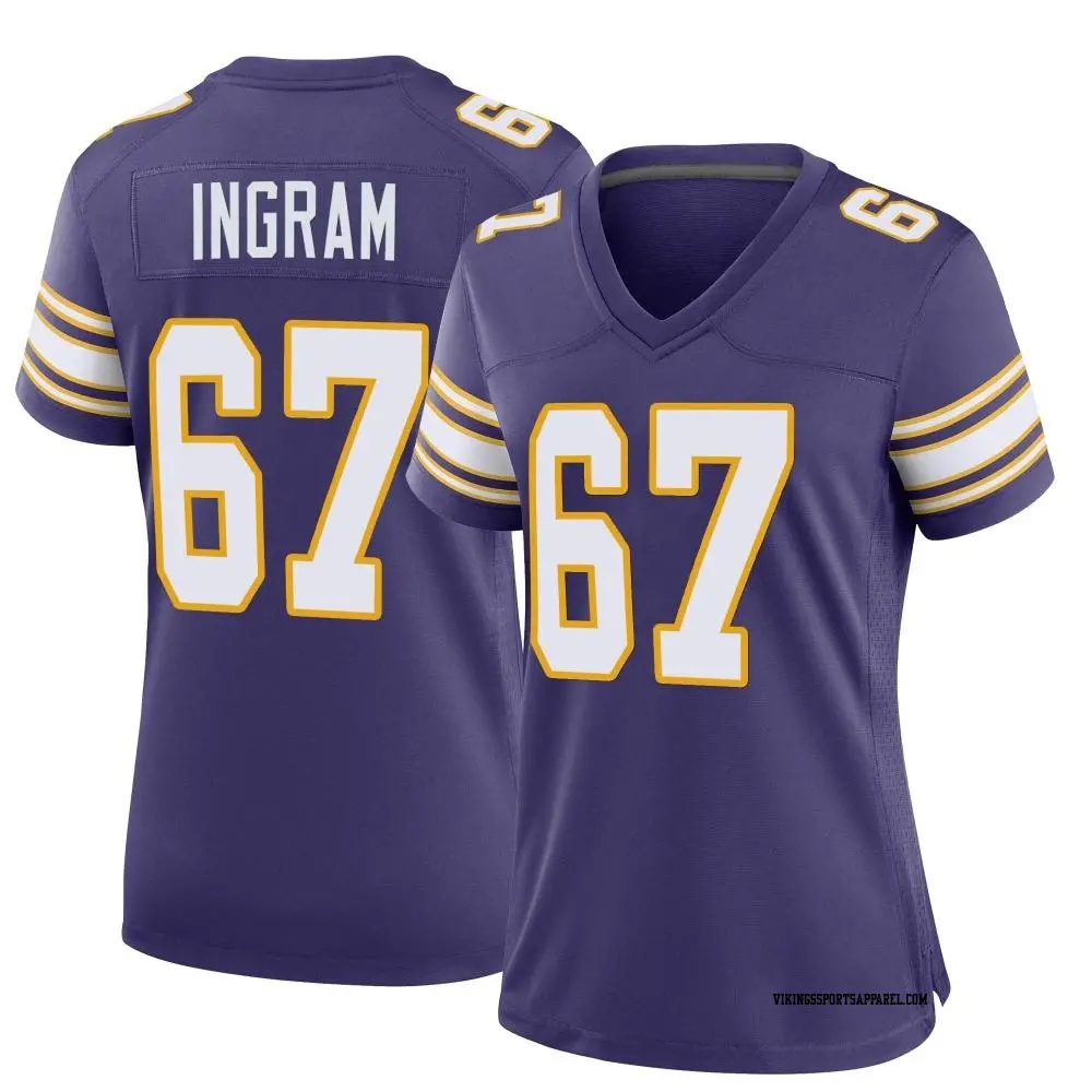 Game Purple Women s Ed Ingram Minnesota Vikings Classic Jersey Vikings Store