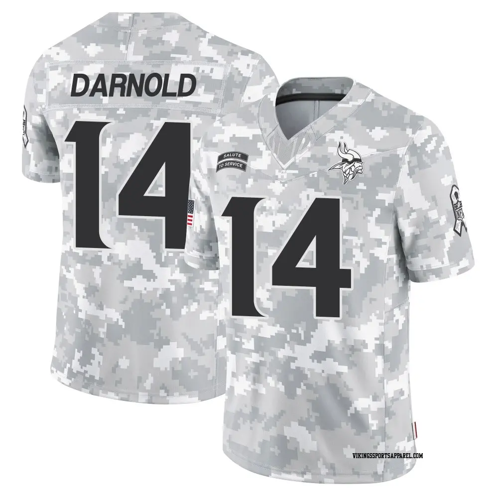 Limited Arctic Camo Men s Sam Darnold Minnesota Vikings 2024 Salute to Service Jersey Vikings Store