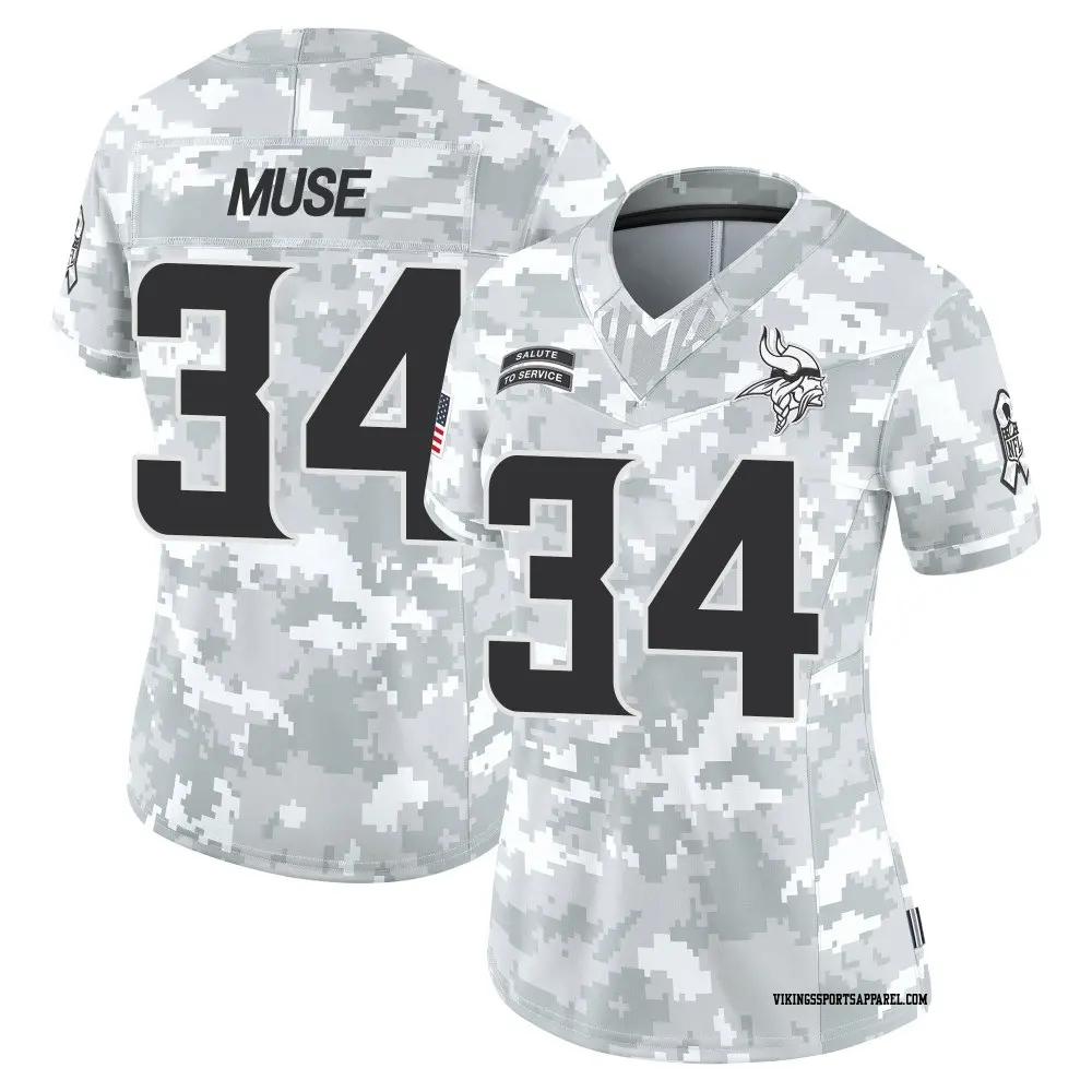 Limited Arctic Camo Women s Nick Muse Minnesota Vikings 2024 Salute to Service Jersey Vikings Store