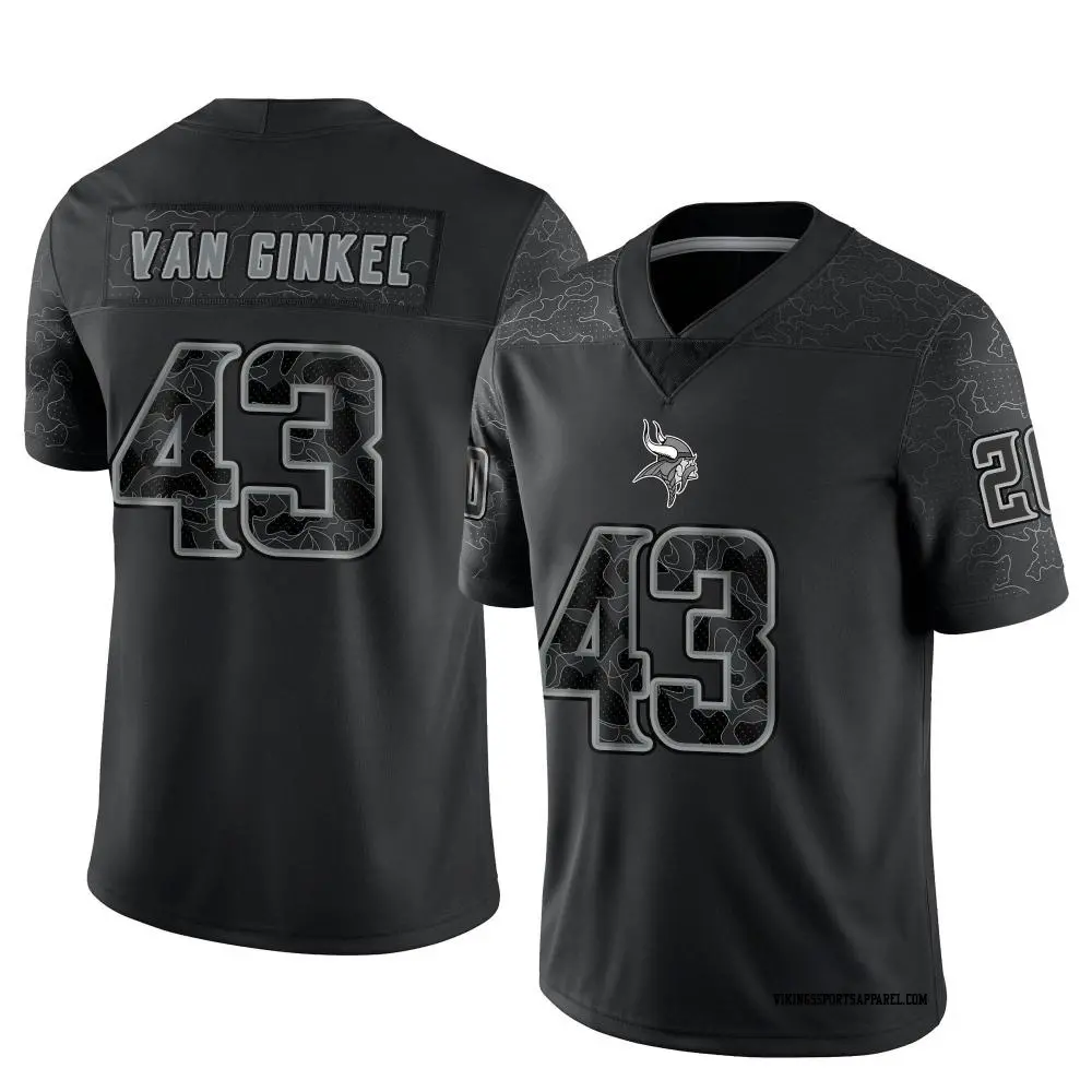 Limited Black Men's Andrew Van Ginkel Minnesota Vikings Reflective Jersey