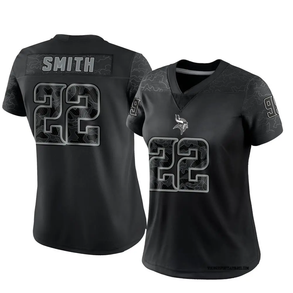 Limited Black Women s Harrison Smith Minnesota Vikings Reflective Jersey Vikings Store