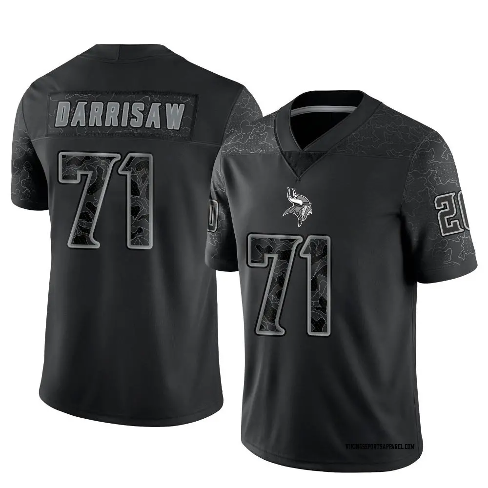 Limited Black Youth Christian Darrisaw Minnesota Vikings Reflective Jersey Vikings Store