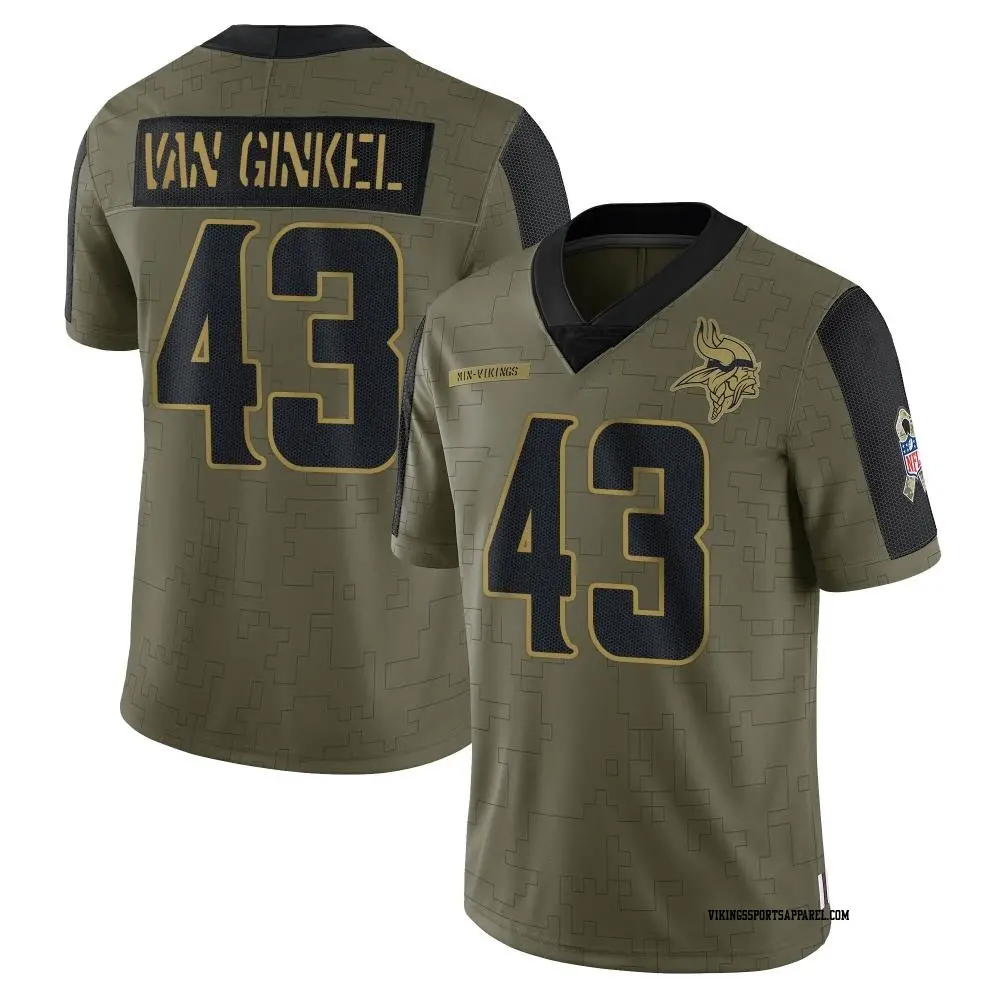 Limited Olive Men's Andrew Van Ginkel Minnesota Vikings 2021 Salute To Service Jersey